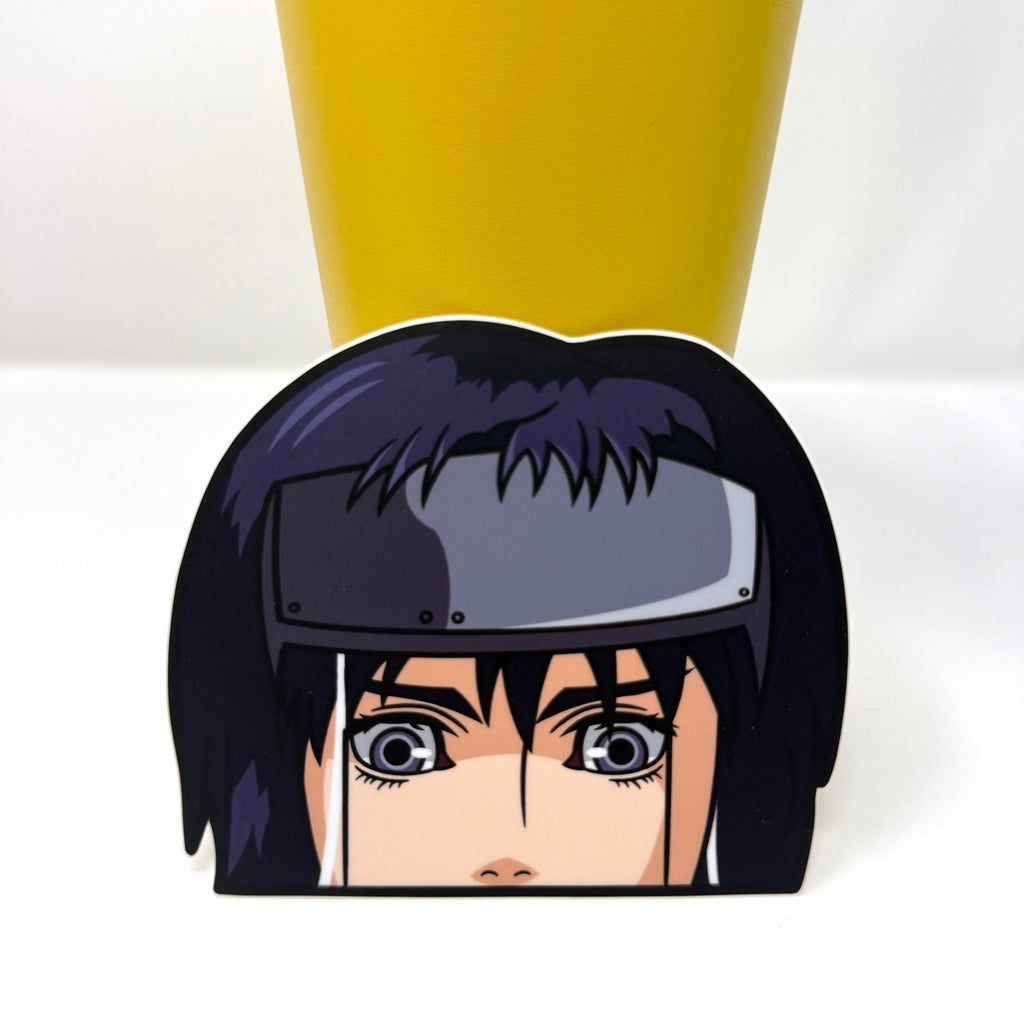 Waterproof vinyl Kusanagi sticker for cars, laptops, and gear.