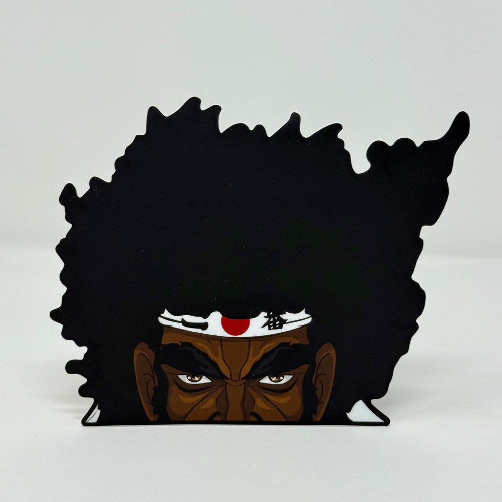 Waterproof vinyl Afro Samurai sticker with bold styling and unforgettable character design
