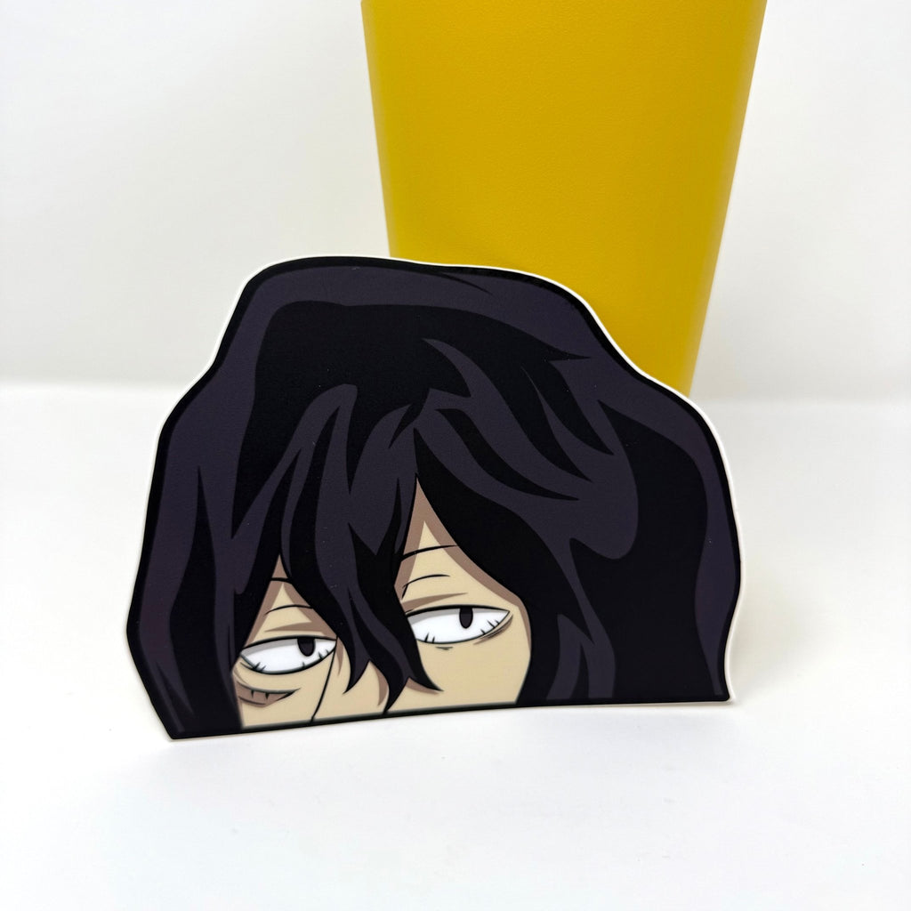 Aizawa sticker from My Hero Academia for JDM cars and laptops.