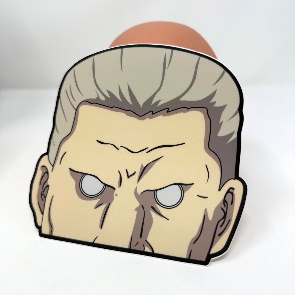 Waterproof vinyl Batou sticker for cars, laptops, and gear.