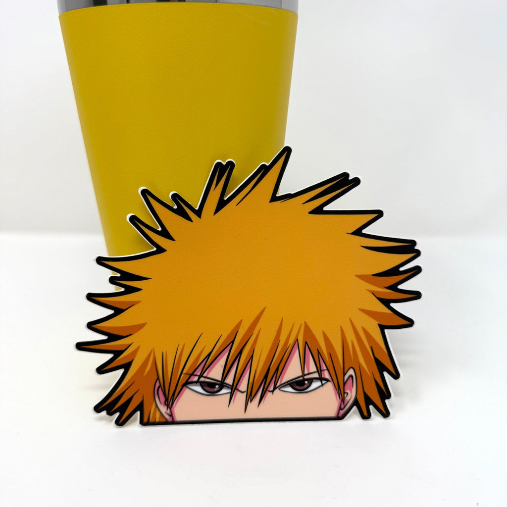 Waterproof vinyl Ichigo sticker for cars, laptops, and gear.