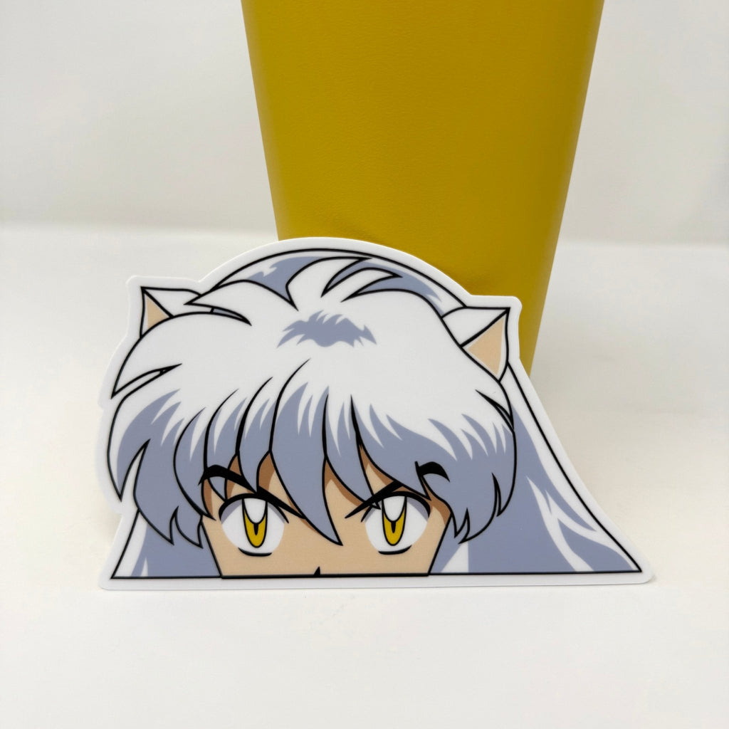 Waterproof vinyl Inuyasha sticker for cars, laptops, and gear.