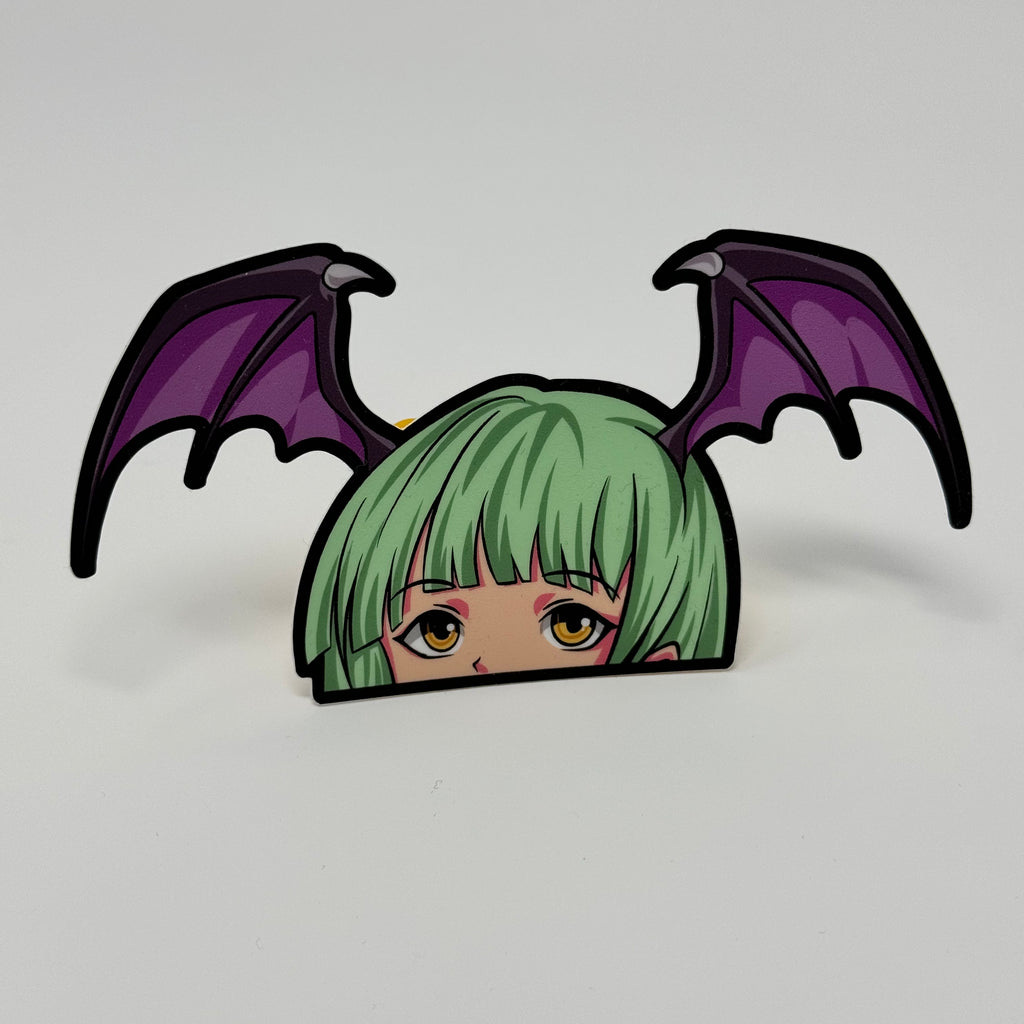 Waterproof vinyl Morrigan sticker for cars, laptops, and gear.