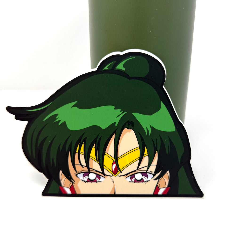 Waterproof vinyl Sailor Pluto sticker for cars, laptops, and gear.