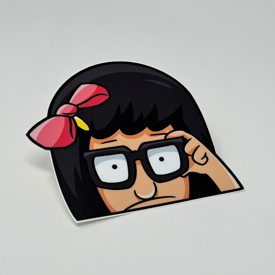 Waterproof vinyl Tina sticker for cars, laptops, and gear.