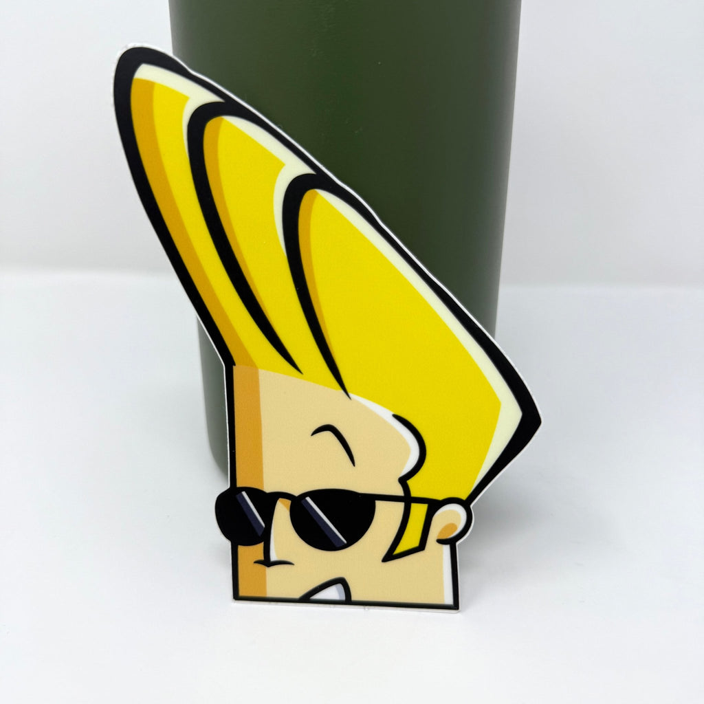 Exclusive Cartoon Network Johnny Bravo anime sticker for fans.