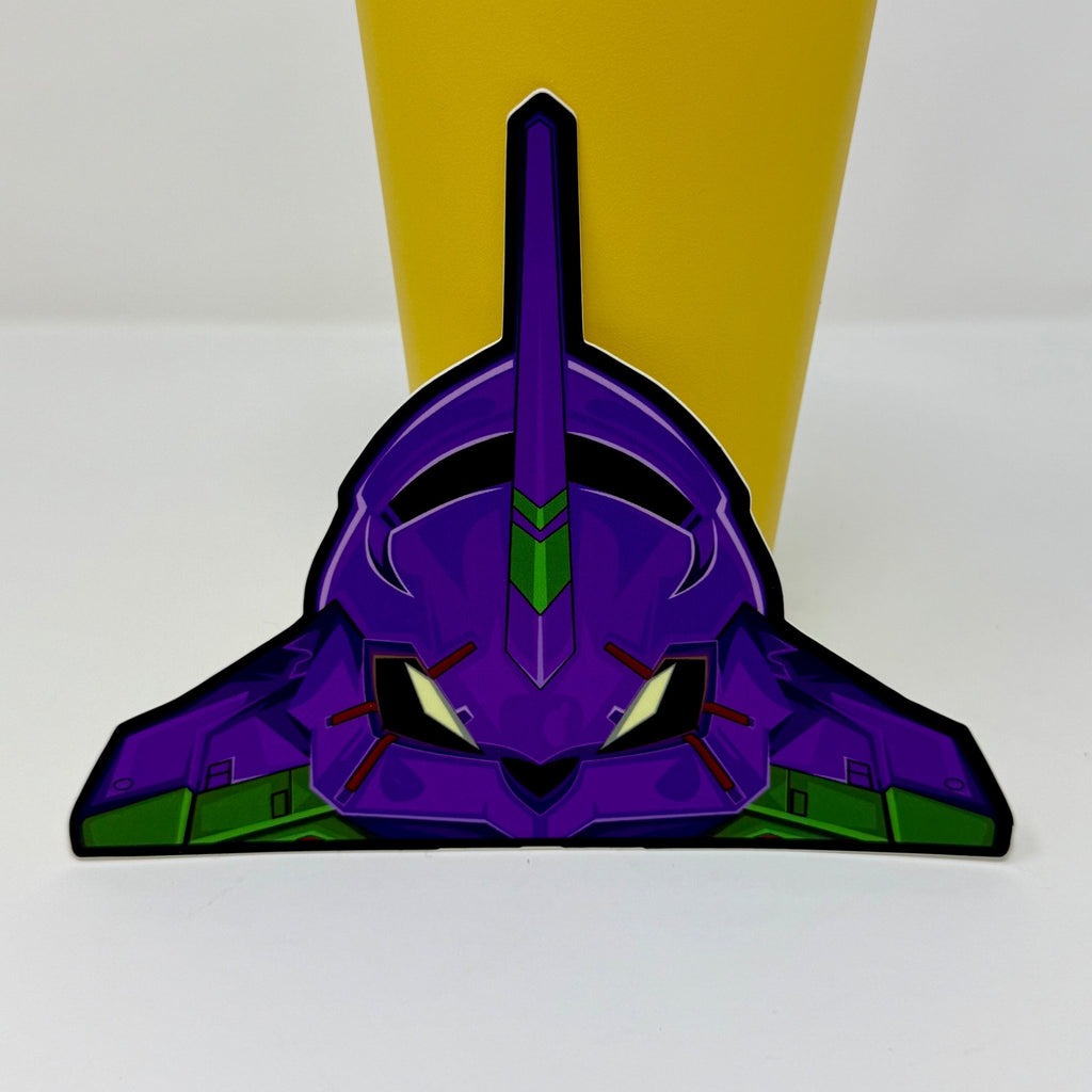 Classic mecha anime vinyl decal with fearsome EVA Unit perfect for car windows