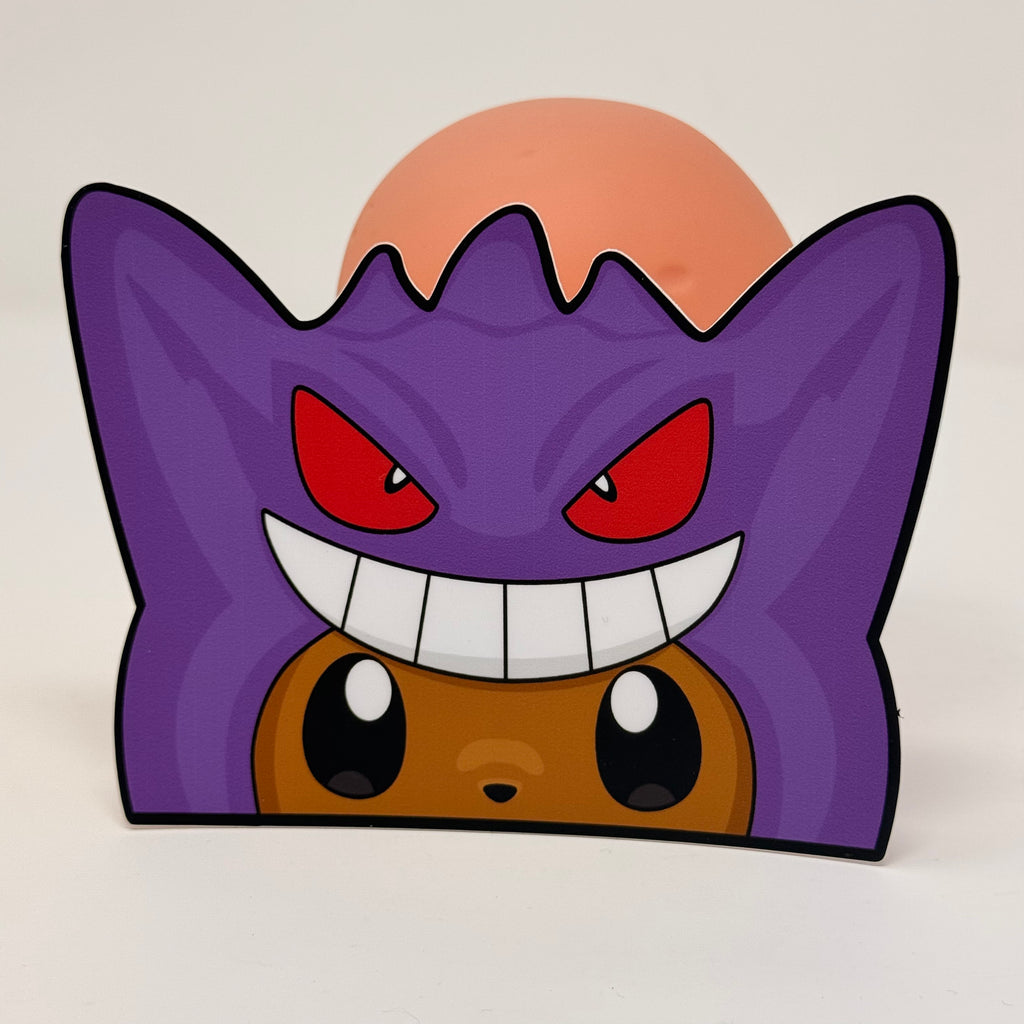 Exclusive Pokémon Eevee anime sticker in a Gengar cape for fans.