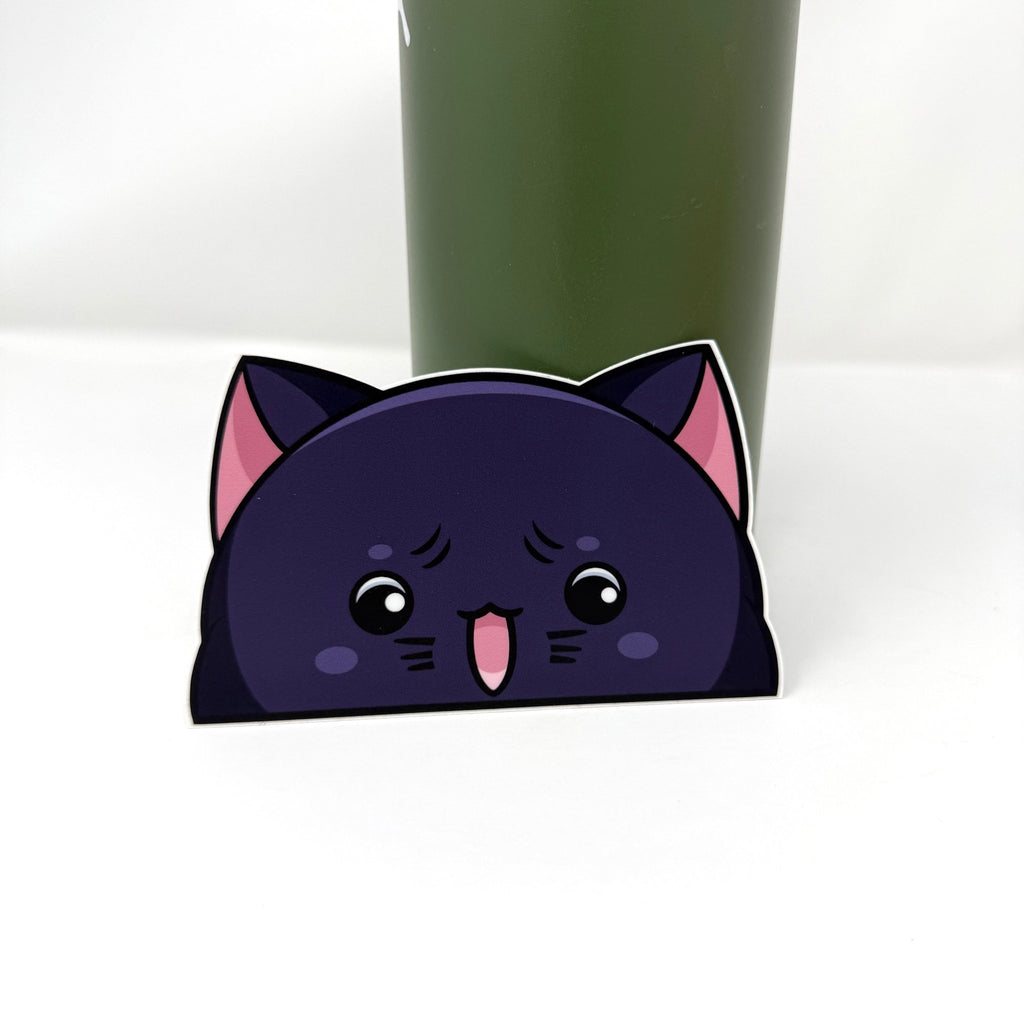 Animal fan sticker featuring a playful and cute cat design.