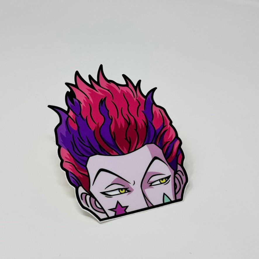 Anime fan sticker featuring Hisoka’s mysterious design.