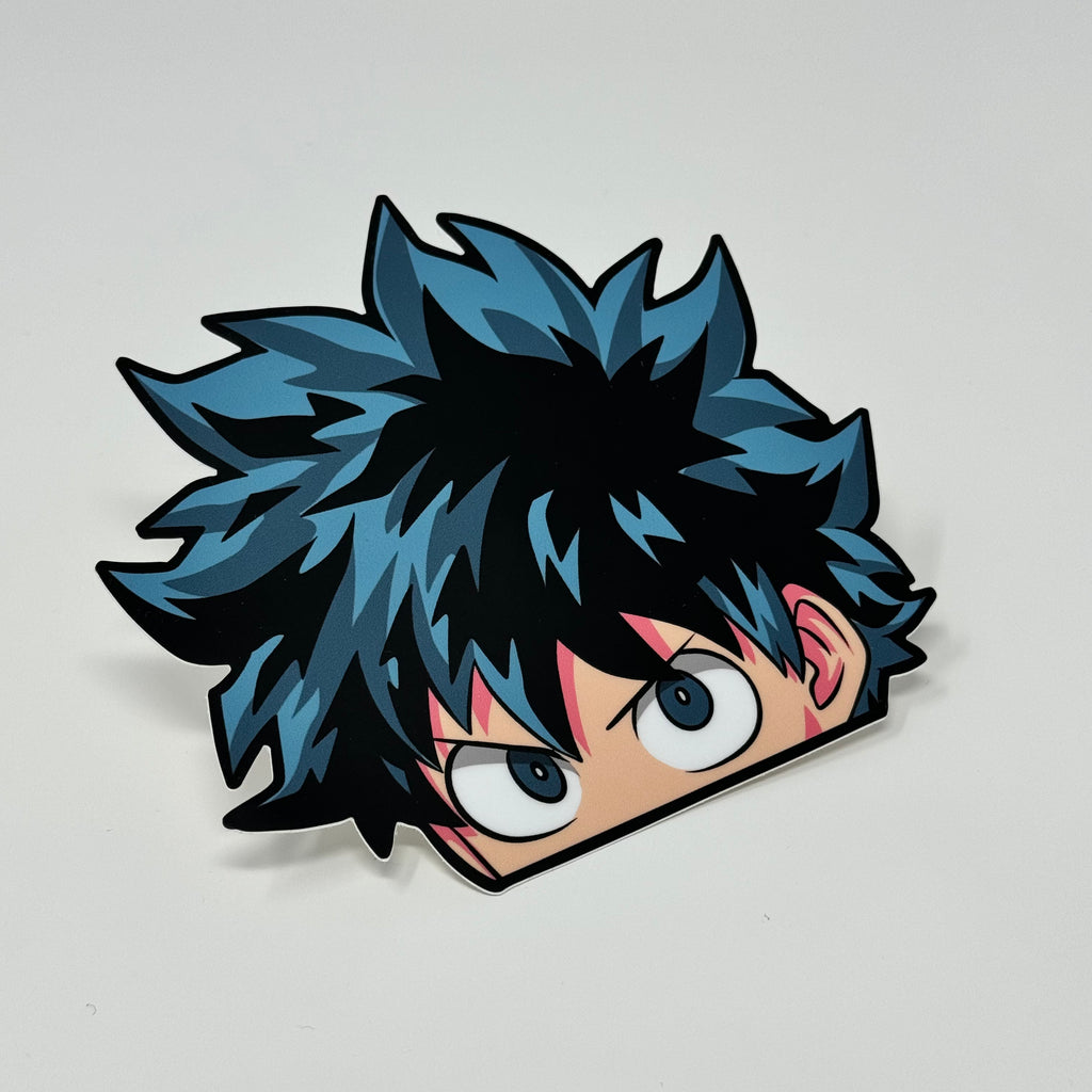 Anime fan sticker featuring Deku’s heroic design.