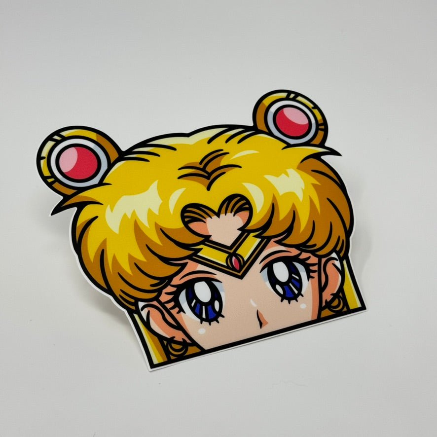 Anime fan sticker featuring Sailor Moon’s iconic crescent moon wand.