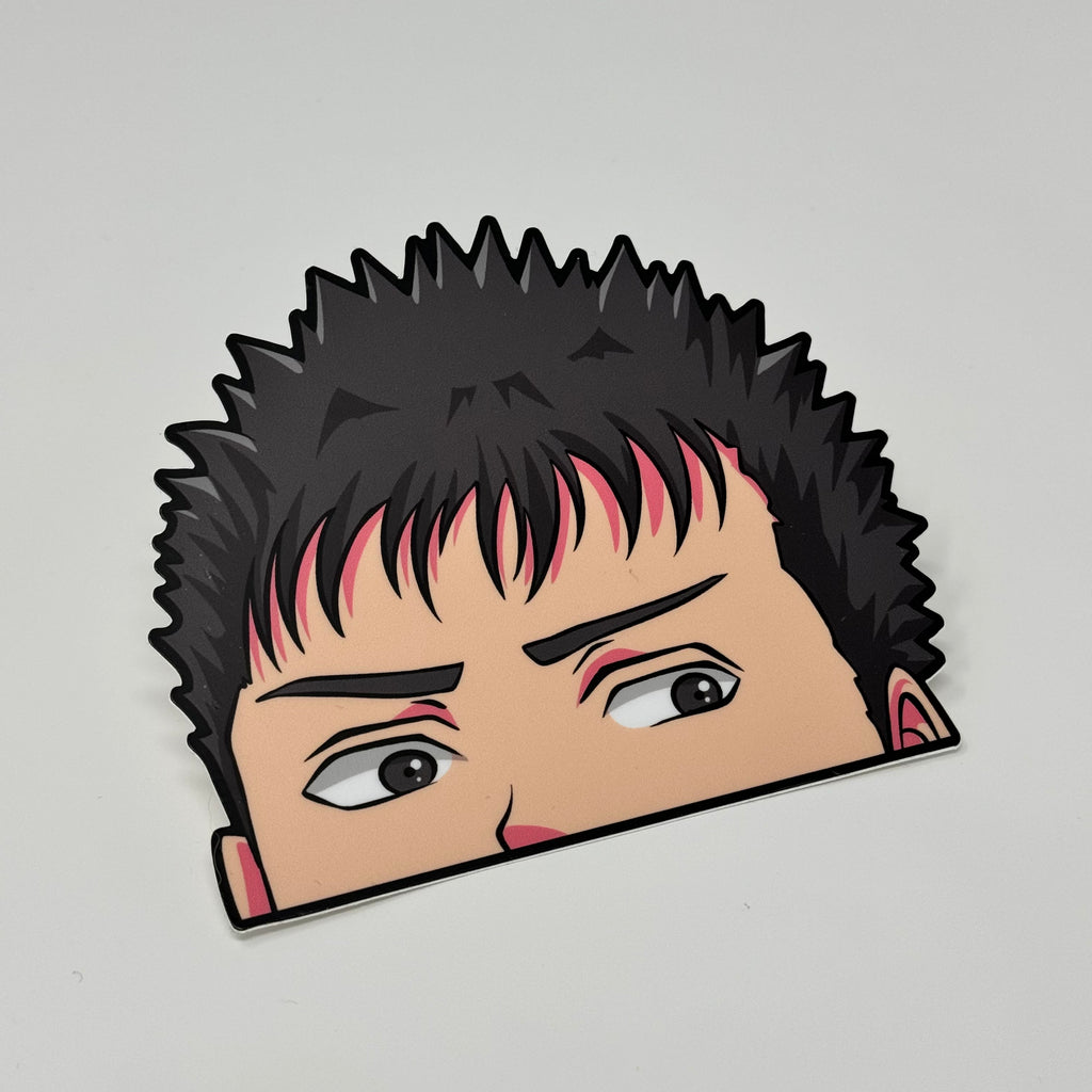 Guts JDM car sticker from Berserk, dark and durable.