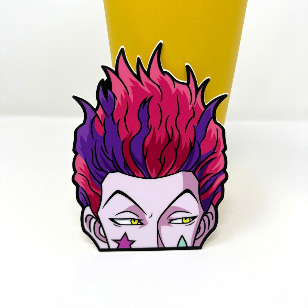 Hisoka sticker from Hunter x Hunter for JDM cars and laptops.