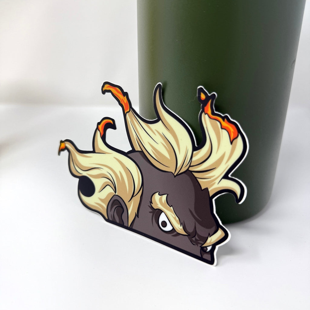 Gaming fan sticker featuring Junkrat’s explosive design.