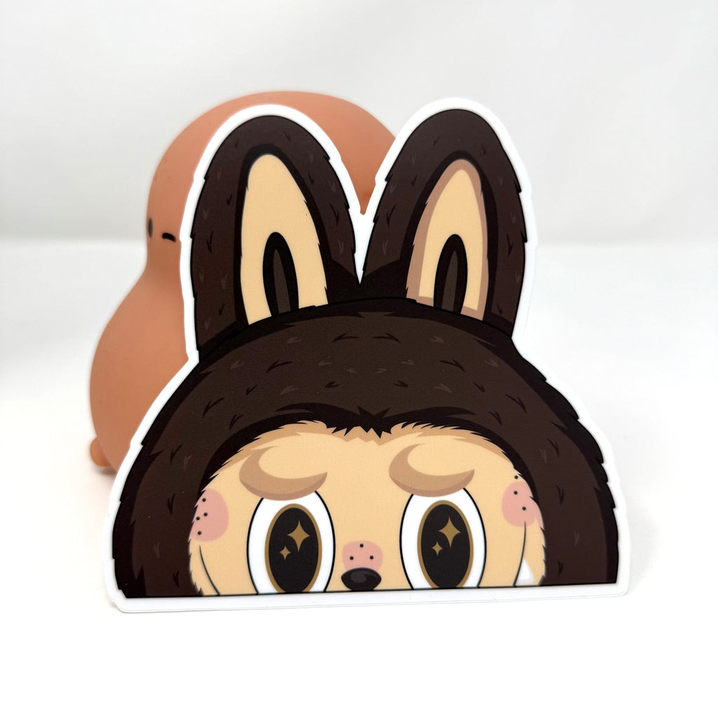 Exclusive Labubu Secret Brown Zimomo kawaii sticker for whimsical fans.