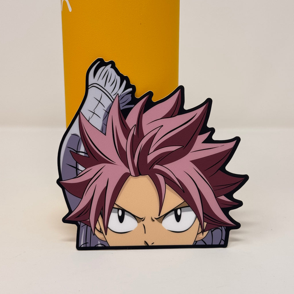 Natsu JDM car sticker, bold and powerful, from Fairy Tail.