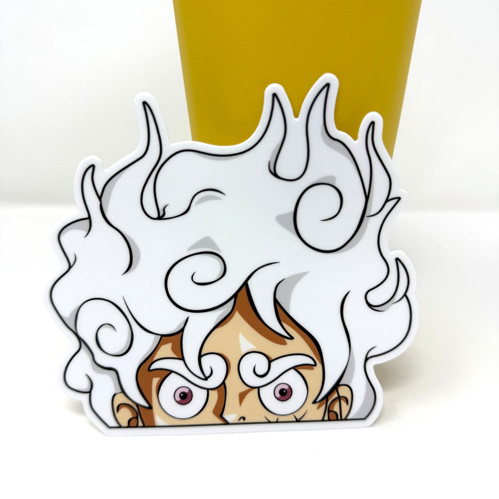 Exclusive One Piece Luffy Gear 5 anime sticker for anime fans.