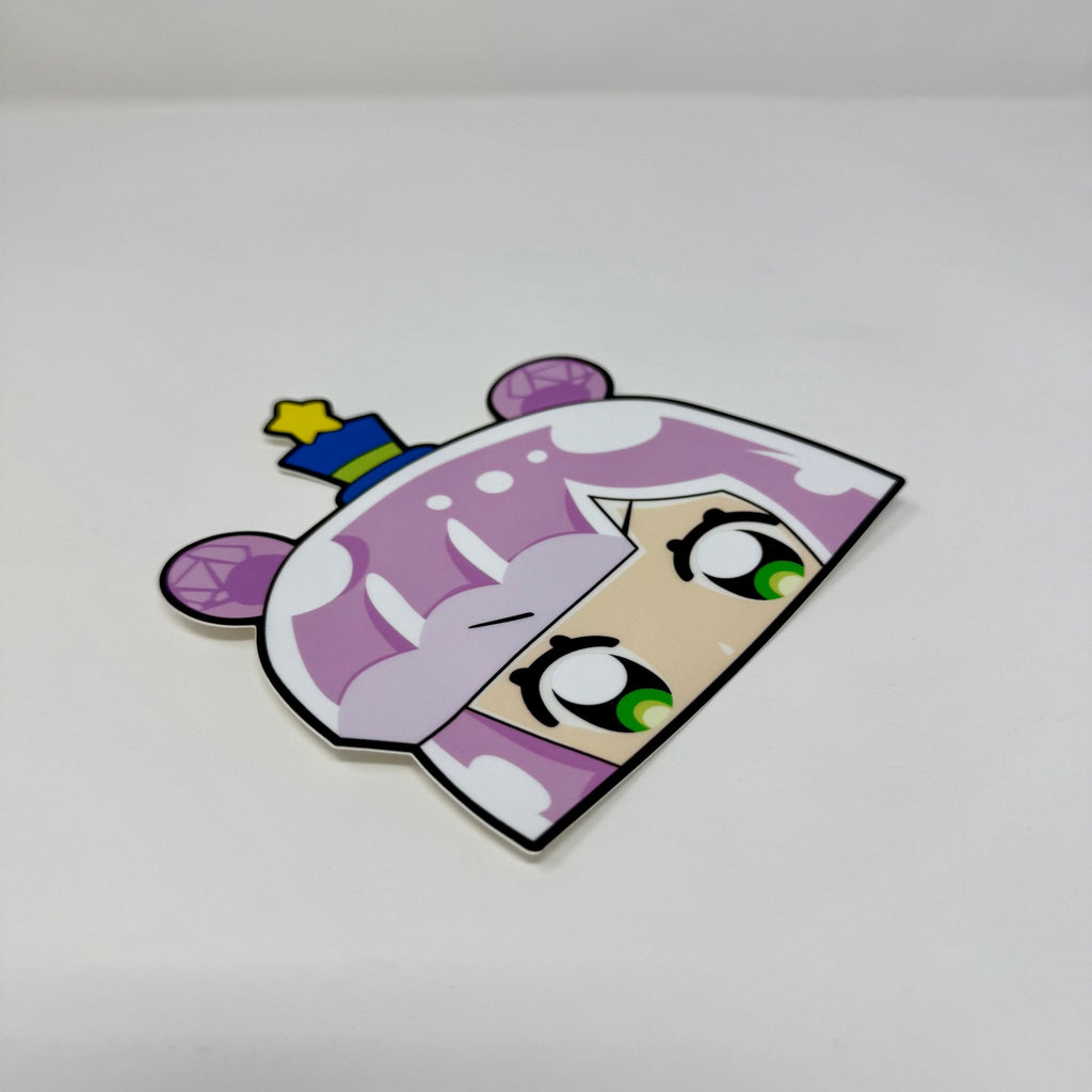 Puniru Slime peeker sticker featuring adorable blue monster with bouncy face