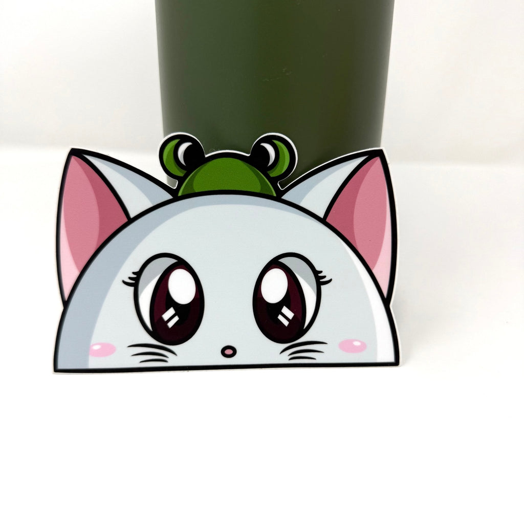 Exclusive playful cat sticker for quirky animal lovers.