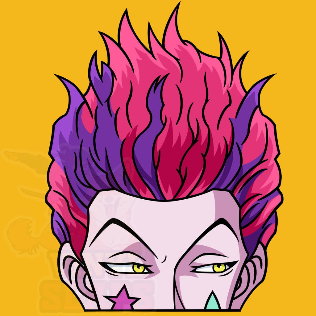 Hunter x Hunter Hisoka peeker sticker, perfect for collectors.