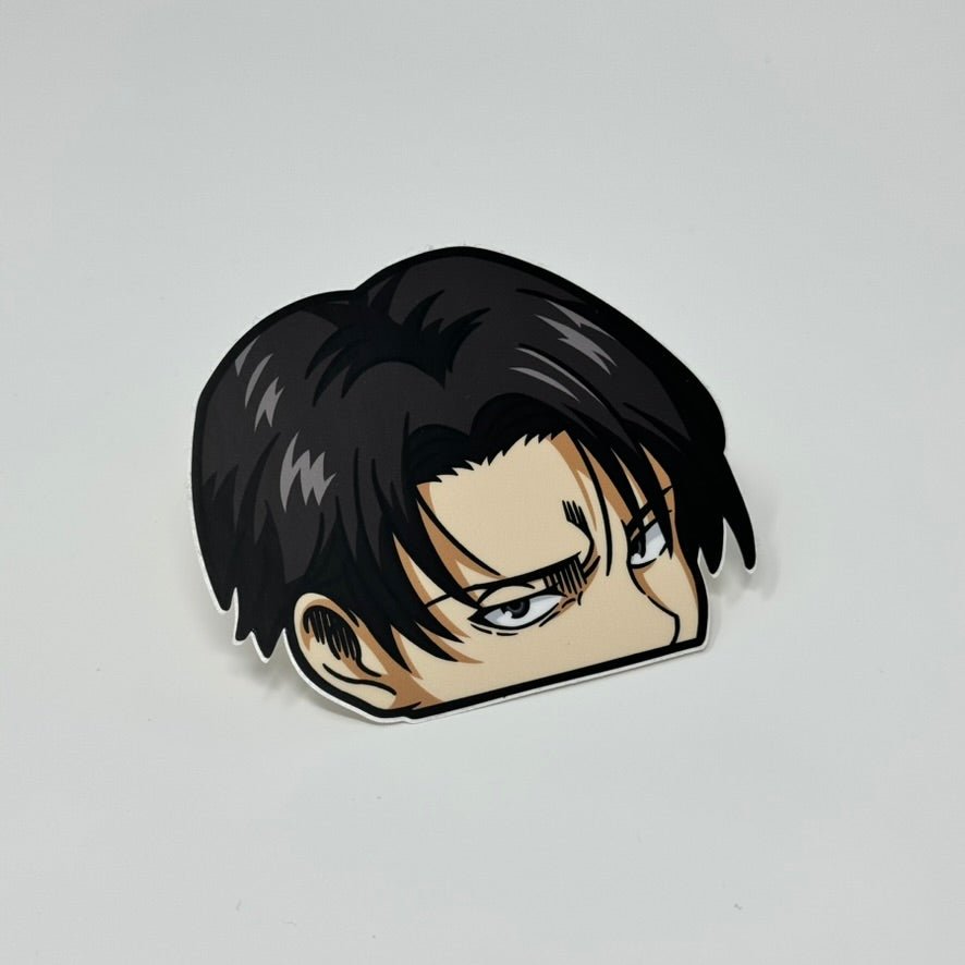 Attack on Titan Levi peeker sticker, perfect for collectors.