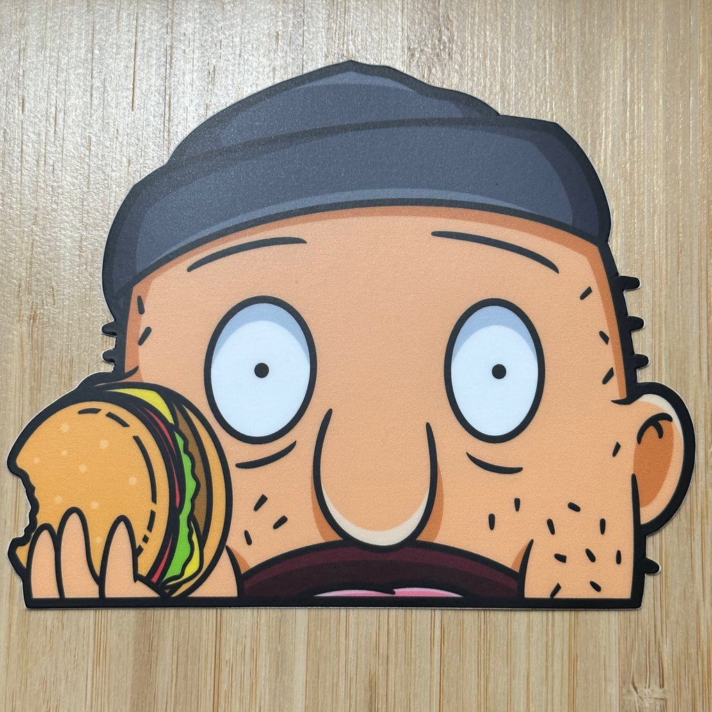 Bob’s Burgers Teddy peeker sticker, perfect for collectors.