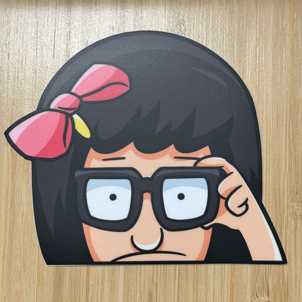 Bob’s Burgers Tina peeker sticker, perfect for collectors.