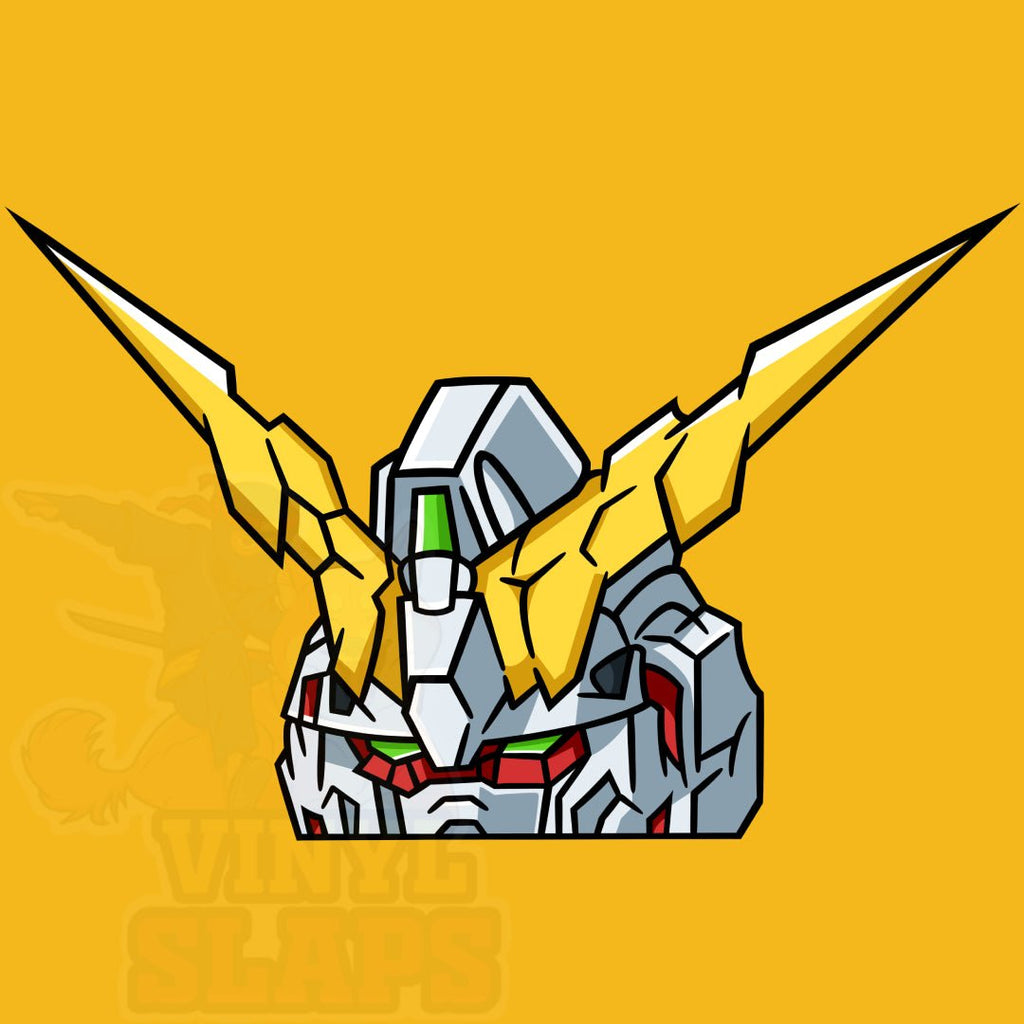 Gundam Universe Unicorn peeker sticker, perfect for collectors.