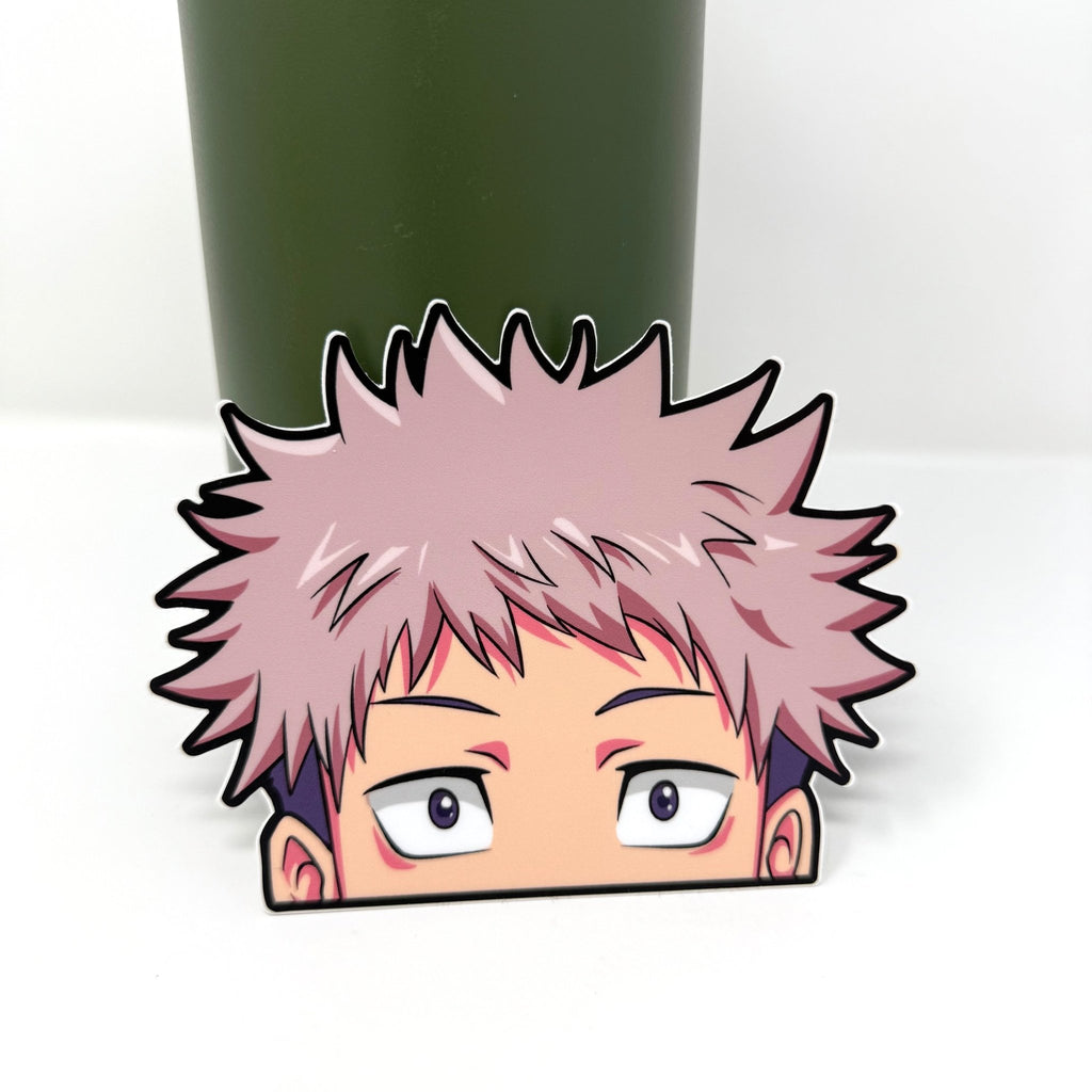 Yuji Itadori sticker from Jujutsu Kaisen for JDM cars and laptops.