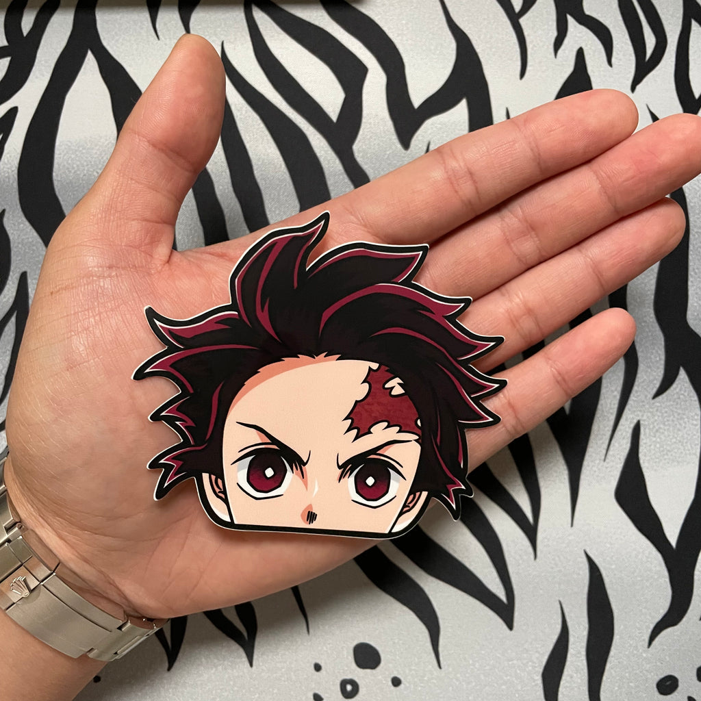 Demon Slayer Tanjiro peeker sticker, perfect for collectors.