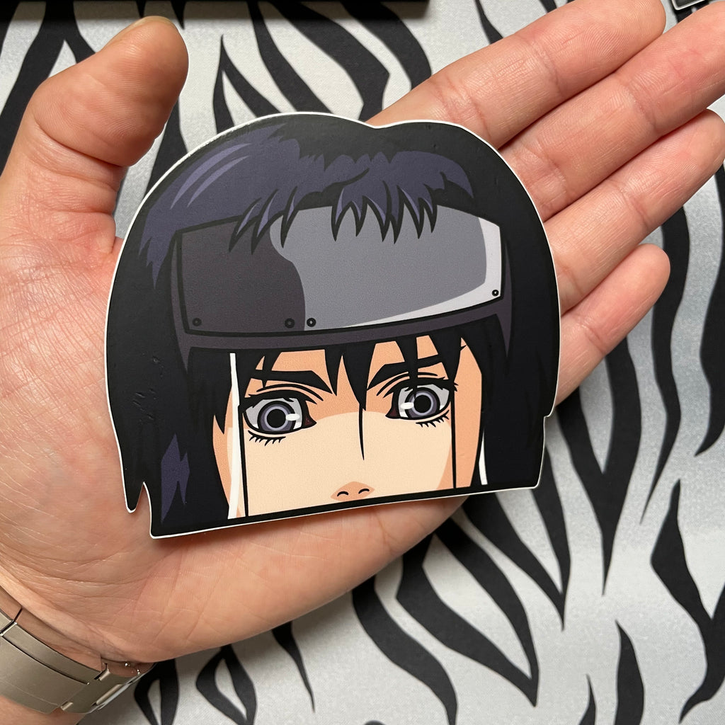 Dynamic Major Kusanagi vinyl decal, ideal for anime car enthusiasts.